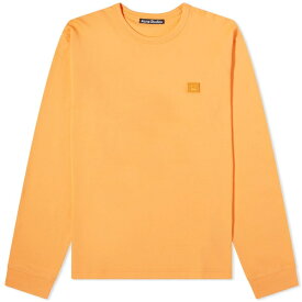 アクネ ストゥディオズ メンズ Tシャツ トップス Acne Studios Long Sleeve Eisen X Face T-Shirt Orange