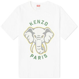 ケンゾー メンズ Tシャツ トップス Kenzo Elephant Oversized T-Shirt White