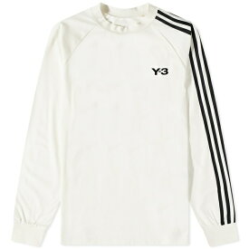 ワイスリー メンズ Tシャツ トップス Y-3 3 Stripe Long Sleeve T-Shirt Black