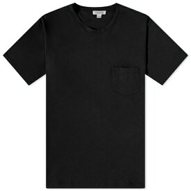 サンスペル メンズ Tシャツ トップス Sunspel Riviera Pocket Crew Neck T-Shirt Black