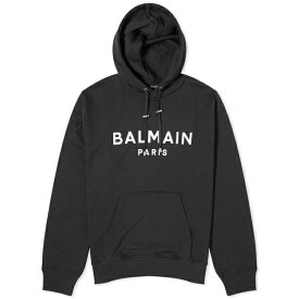 バルマン メンズ パーカー・スウェットシャツ アウター Balmain Paris Logo Hoodie Black
