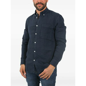 �G�k�G�k77 �����Y �V���c �g�b�v�X Pocket linen shirt Blue