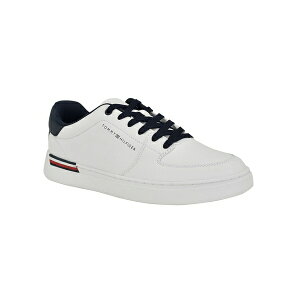 トミー ヒルフィガー メンズ スニーカー シューズ Men's Jorian Fashion Lace Up Sneakers White/navy