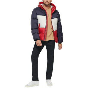�g�~�[ �q���t�B�K�[ �����Y �W���P�b�g���u���]�� �A�E�^�[ Men's Colorblock Performance Hooded Puffer Jacket Mid/Ice/Red Combo