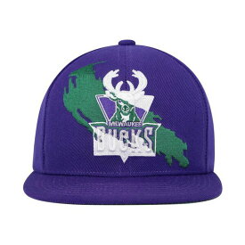 ミッチェル&ネス レディース 帽子 アクセサリー Men's Purple Milwaukee Bucks Paint By Numbers Snapback Hat Purple