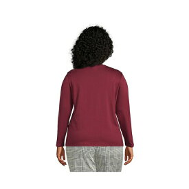 ランズエンド レディース Tシャツ トップス Plus Size Relaxed Supima Cotton T-Shirt Rich burgundy