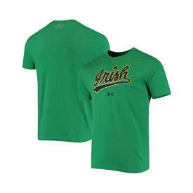 アンダーアーマー レディース Tシャツ トップス Men's Kelly Green Notre Dame Fighting Irish Wordmark Logo Performance Cotton T-shirt Kelly Green