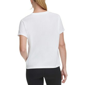 ダナ キャラン ニューヨーク レディース Tシャツ トップス Women's Knot-Front Metallic Logo T-Shirt White