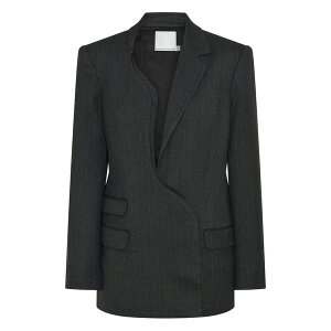 �N���X�g�t�@�[�G�X�o�[ ���f�B�[�X �W���P�b�g���u���]�� �A�E�^�[ Torrent pinstripe asymmetrical blazer Black