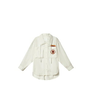 �C�U�x�� �}���� ���f�B�[�X �V���c �g�b�v�X Chely embroidered-patches shirt Neutrals