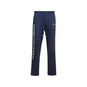 �i�~�A�X �����Y �J�W���A���p���c �{�g���X Life guard drawstring graphic wide track pants Blue