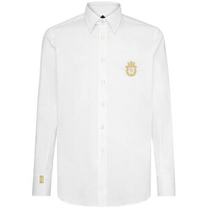 �r���I�l�A �����Y �V���c �g�b�v�X Crest-motif poplin shirt White
