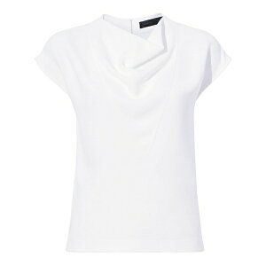 �v���G���U�V�����[ ���f�B�[�X �V���c �g�b�v�X Matte viscose crepe shell top White