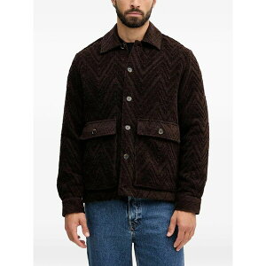 ���X ���b�V�� �����Y �W���P�b�g���u���]�� �A�E�^�[ Mmgluis clair jacquard flap-pocket jacket Brown