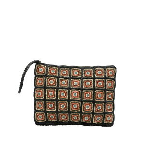 �A�C�r���[�u ���f�B�[�X �N���b�`�o�b�O �o�b�O Patterned woven clutch bag Black