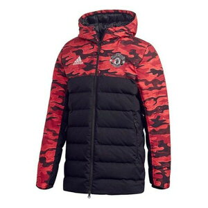 adidas AfB_X Y Xj[J[ yadidas Mufc Manchester United Camouflage Colorblock Sports hooded down Jacket Black Red FR3871z TCY US_M_L