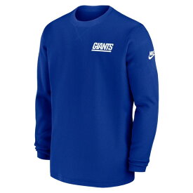 ナイキ メンズ Tシャツ トップス New York Giants Nike 2023 Sideline Alternate Logo Waffle Knit Long Sleeve TShirt Royal