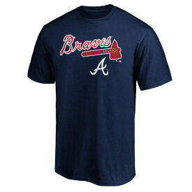 ファナティクス メンズ Tシャツ トップス Atlanta Braves Fanatics Branded Team Logo Lockup TShirt Navy