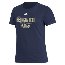 アディダス レディース Tシャツ トップス Georgia Tech Yellow Jackets adidas Women's Fresh TShirt Navy