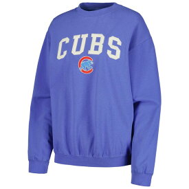 ソフト?アズ ア?グレープ レディース パーカー・スウェットシャツ アウター Chicago Cubs Soft as a Grape Women's Pigment Dye Pullover Sweatshirt Royal