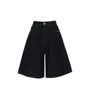 �A�~�b�V�� ���f�B�[�X �J�W���A���p���c �{�g���X Wide-leg denim shorts Blue
