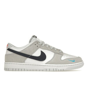 Nike �i�C�L �����Y �X�j�[�J�[ �yNike Dunk Low White Grey Navy Aqua Mini Swoosh�z �T�C�Y US_5.5(23.5cm) White/Grey/Navy/Aqua
