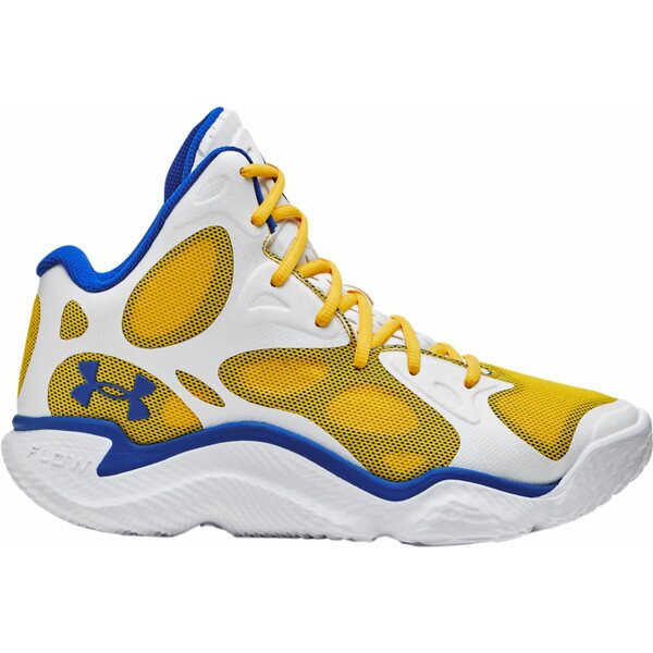 アンダーアーマー メンズ バスケットボール スポーツ Under Armour Curry Spawn FloTro Basketball Shoes White/Blue/Yellow：asty