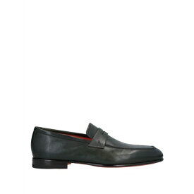 【送料無料】 サントーニ メンズ スリッポン・ローファー シューズ Loafers Dark green