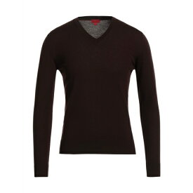 【送料無料】 イザイア メンズ ニット&セーター アウター Sweaters Dark brown