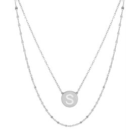 ジャニ ベルニーニ レディース ネックレス・チョーカー・ペンダントトップ アクセサリー Initial Disc Layered Pendant Necklace in Sterling Silver, Created for Macy's S