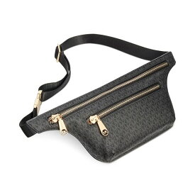 マイケルコース レディース ベルト アクセサリー Logo Double-Zip Fanny Pack Black