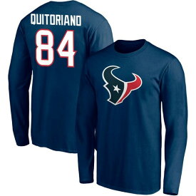 ファナティクス メンズ Tシャツ トップス Houston Texans Fanatics Branded Team Authentic Personalized Name & Number Long Sleeve TShirt Quitoriano,Teagan-84