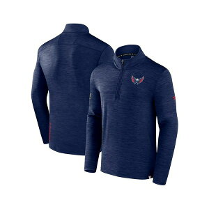 �t�@�i�e�B�N�X �����Y �p�[�J�[�E�X�E�F�b�g�V���c �A�E�^�[ Men's Heather Navy Washington Capitals Authentic Pro Quarter-Zip Pullover Top Heather Navy