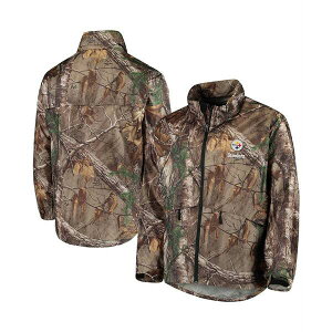 _ubN Y WPbgu] AE^[ Men's Realtree Camo Pittsburgh Steelers Sportsman Waterproof Packable Full-Zip Jacket Green Camo