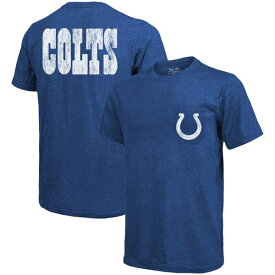 マジェスティックスレッズ メンズ Tシャツ トップス Indianapolis Colts Majestic Threads TriBlend Pocket TShirt Heathered Royal