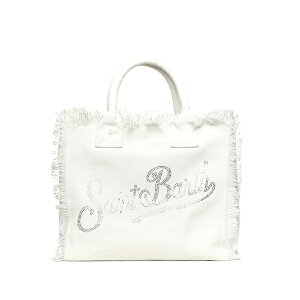 �G���V�[�c�[�Z�C���g�o�[�X ���f�B�[�X �g�[�g�o�b�O �o�b�O Strass-embellished frayed tote bag White