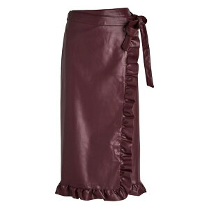 �l�o�[�t���[�h���X�h ���f�B�[�X �X�J�[�g �{�g���X Ruffled-hem side-tie skirt Red