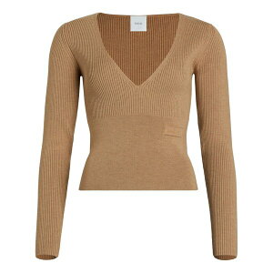 �W�����p�g�D ���f�B�[�X �j�b�g&�Z�[�^�[ �A�E�^�[ V-neck ribbed sweater Brown