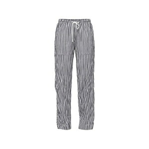 �I�X�N���� ���f�B�[�X �J�W���A���p���c �{�g���X Stripe.pattern wrinkled trousers White