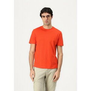 g eC[ fj Y T_ V[Y ROUNDED HEM - Basic T-shirt - deep fiery orange