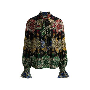 �A���X �A���h �I���r�A ���f�B�[�X �V���c �g�b�v�X Lloyd paisley-print tie-neck blouse Black