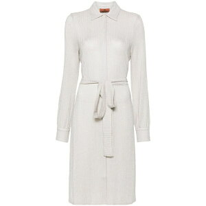 �~�b�\�[�j ���f�B�[�X �����s�[�X �g�b�v�X Lam��-effect belted shirtdress Neutrals