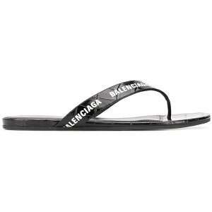 Balenciaga �o�����V�A�K ���f�B�[�X �X�j�[�J�[ �yBalenciaga Round Thong Sandal Black White (Women's)�z �T�C�Y EU_35(21.5cm) Black/White