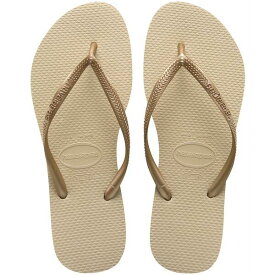 ハワイアナス レディース サンダル シューズ Women's Slim Flip-flop Sandals Sand Grey/Light Gold