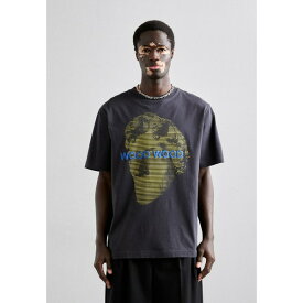 ウッド ウッド メンズ Tシャツ トップス HAIDER STRIPED FACE - Print T-shirt - anthracite