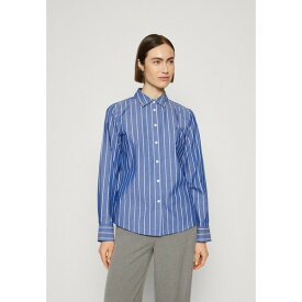 トミー ヒルフィガー レディース シャツ トップス BASEBALL STRIPE REGULAR SHIRT - Button-down blouse - blue