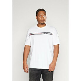 トミー ヒルフィガー メンズ Tシャツ トップス MONOTYPE CHEST STRIPE TEE - Print T-shirt - white