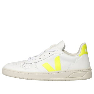 VEJA ���F�W�� �����Y �X�j�[�J�[ �yVeja V-10 Leather 'White Jaune Fluo' VX022086�z �T�C�Y US_9(27.0cm)