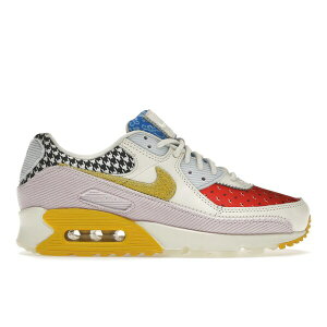 Nike �i�C�L ���f�B�[�X �X�j�[�J�[ �yNike Air Max 90 Patchwork (Women's)�z �T�C�Y US_6.5(23.5cm) Sail/Doll/Lobster/Bright Citron