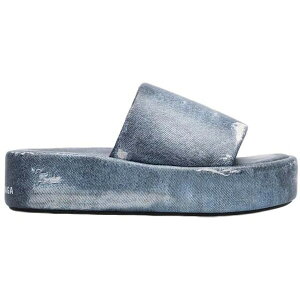 Balenciaga oVAK fB[X Xj[J[ yBalenciaga Rise Printed Leather Slippers Blue (Women's)z TCY US_W_10 Blue